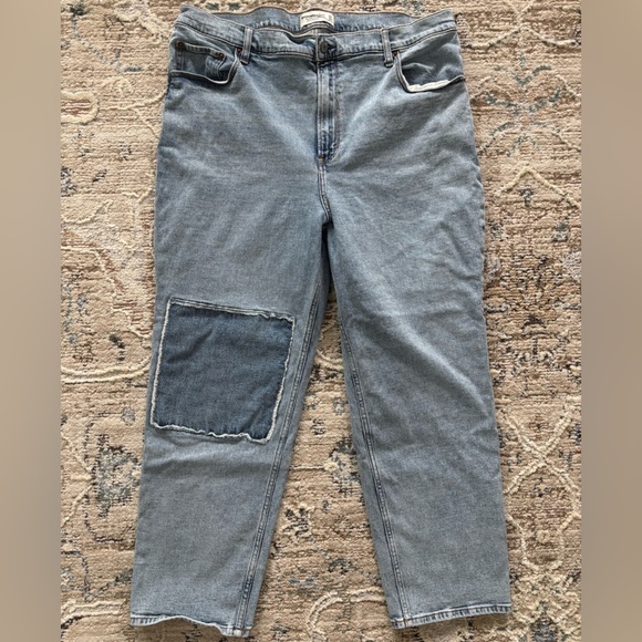 Abercrombie & Fitch Denim - Abercrombie & Fitch Jeans Womens 34 Light Ankle Straight High Rise Patchwork